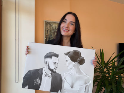Rankų darbo grafito portretas pagal Jūsų nuotrauką